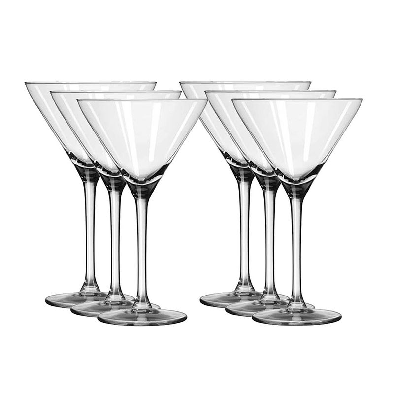 Foto van 6x cocktail/martini glazen transparant 260 ml specials - cocktailglazen