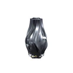 Foto van Ptmd florence black glass vase curved lines s