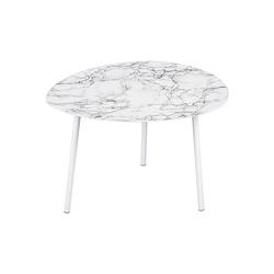 Foto van Leitmotiv - bijzettafel ovoid marble look large - wit