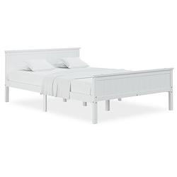 Foto van The living store bedframe grenenhout - 208x148x77 cm - wit