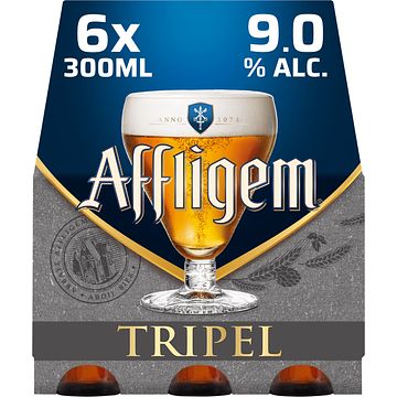 Foto van 2e halve prijs | affligem tripel bier fles 6 x 30cl aanbieding bij jumbo