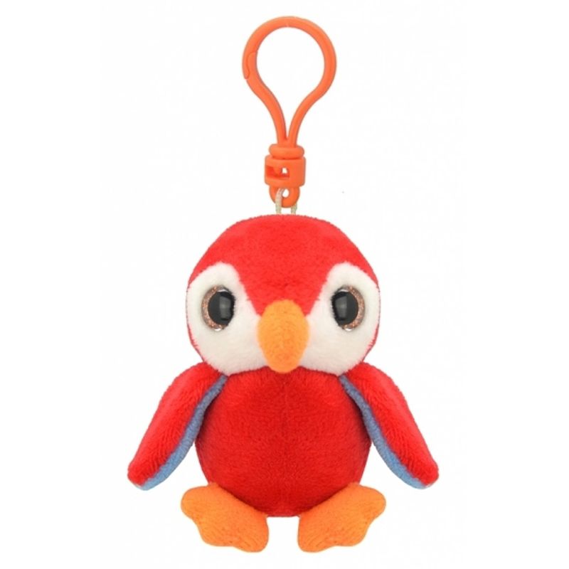 Foto van Pluche knuffel pinguin sleutelhanger rood 9 cm - knuffel sleutelhangers