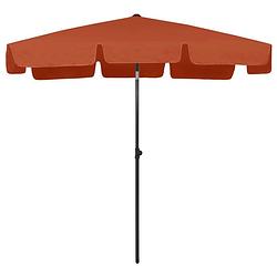 Foto van The living store strandparasol - terracotta - 200 x 125 cm - uv-beschermend en stabiel - polyester