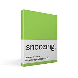 Foto van Snoozing - kussenslopen - set van 2 - percal katoen - 60x70 - lime