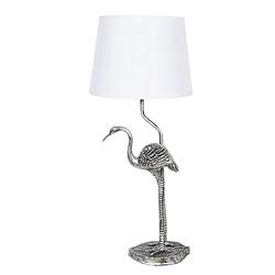 Foto van Haes deco - tafellamp - city jungle - zilverkleurige vogel, ø 25x58 cm - bureaulamp, sfeerlamp, nachtlampje