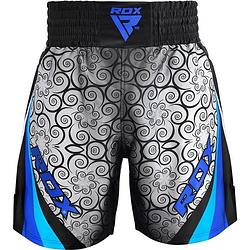 Foto van Rdx sports bss boxing training shorts satin r2 - blauw - xl - polyester
