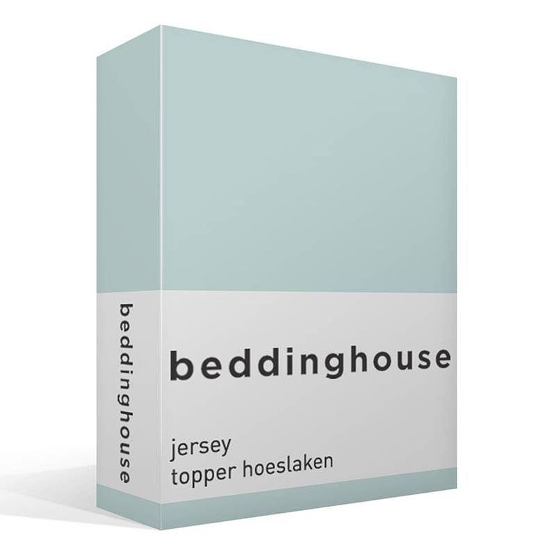 Foto van Beddinghouse jersey topper hoeslaken - 100% gebreide jersey katoen - lits-jumeaux (180x200/220 cm) - mint green