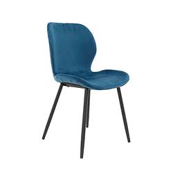 Foto van Set van 4 velvet eetkamerstoelen shawn blauw