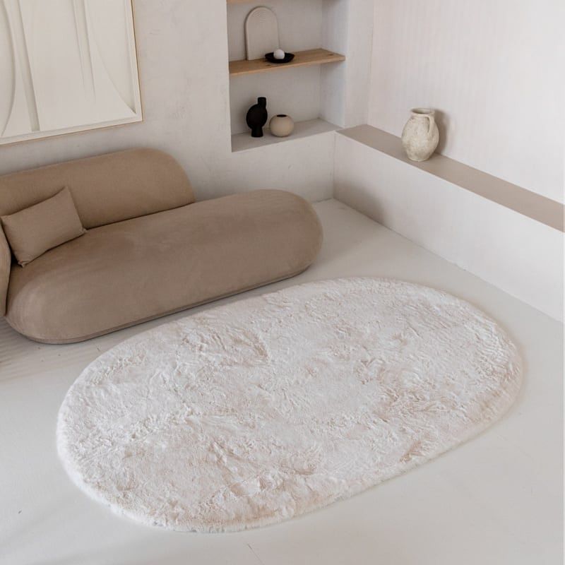 Foto van Vloerkleed comfy ovaal creme - grandstone - 150x230 cm - dekbed-discounter.nl