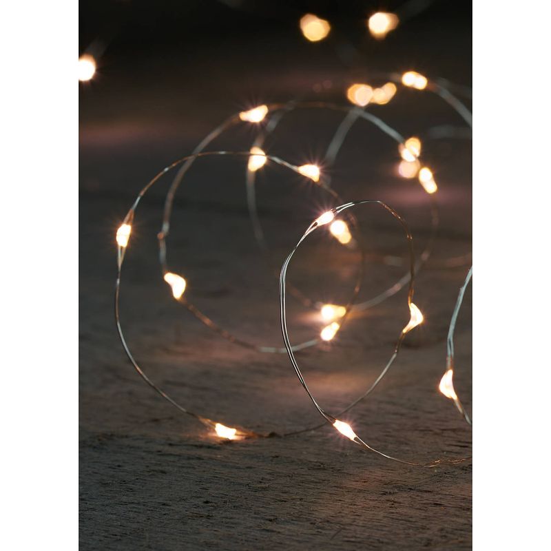 Foto van Anna collection lichtdraad - 2x st - zilver - 40 leds -warm wit -200cm - lichtsnoeren