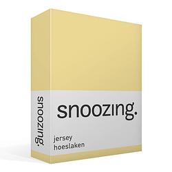 Foto van Snoozing jersey hoeslaken - 100% gebreide jersey katoen - 1-persoons (80/90x200 cm) - geel