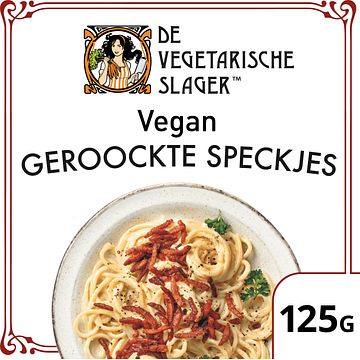 Foto van De vegetarische slager vegetarische geroockte speckjes 125g bij jumbo