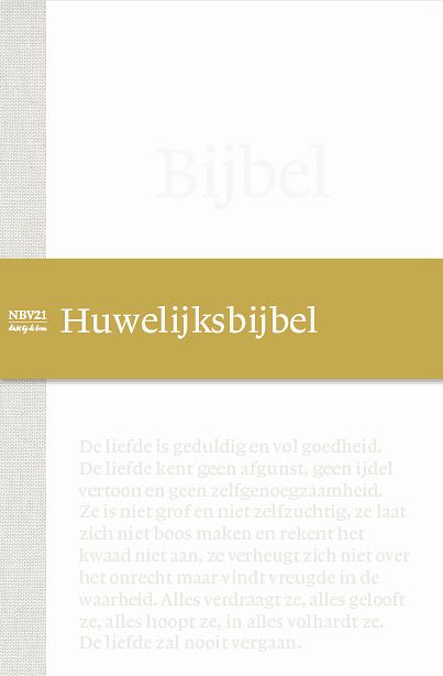 Foto van Bijbel nbv21 huwelijksbijbel - nbg - hardcover (9789089124067)