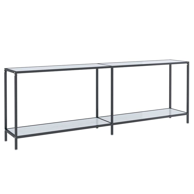 Foto van Vidaxl wandtafel 220x35x75,5 cm gehard glas wit