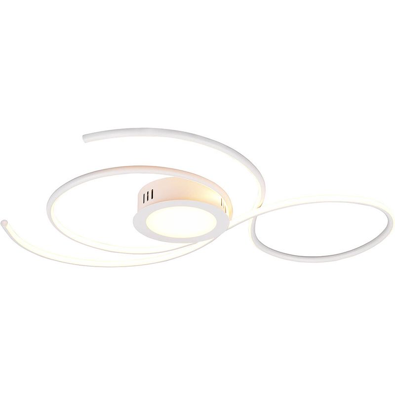 Foto van Led plafondlamp - plafondverlichting - trion jivino - 48w - aanpasbare kleur - dimbaar - rond - mat wit - aluminium