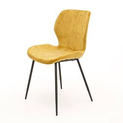 Foto van Hoyz - velvet stoel - set van 4 - kuip zitting - goudkleurig - 4 stuks