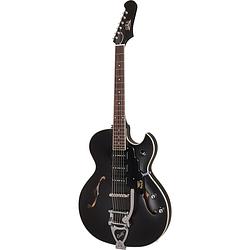 Foto van Guild newark st. collection starfire i jet 90 satin black semi-akoestische gitaar met tremolo