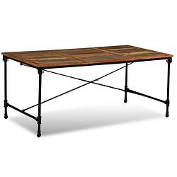 Foto van The living store eettafel 180 cm massief gerecycled hout - tafel