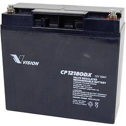 Foto van Vision akkus cp12180dx loodaccu 12 v 18 ah loodvlies (agm) (b x h x d) 181 x 167 x 77 mm m5-schroefaansluiting onderhoudsvrij, cyclusbestendig