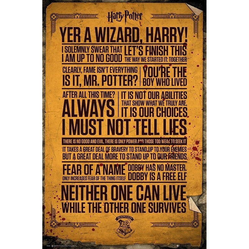 Foto van Gbeye harry potter quotes poster 61x91,5cm