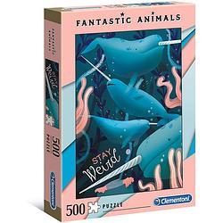 Foto van Clementoni legpuzzel fantastic animals - narwal 500 stukjes