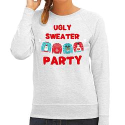 Foto van Grijze kersttrui / kerstkleding ugly sweater party voor dames xs - kerst truien