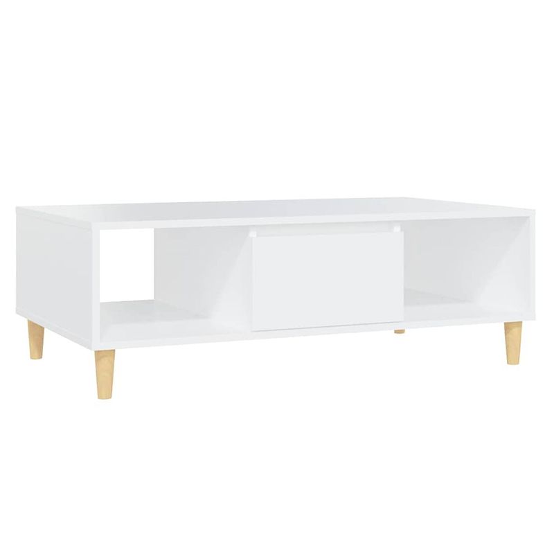 Foto van The living store salontafel scandinavische stijl - opbergschappen - 103.5 x 60 x 35 cm - wit