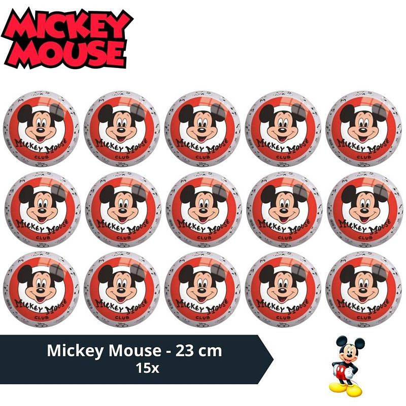 Foto van Bal - voordeelverpakking - mickey mouse - 23 cm - 15 stuks