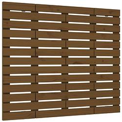 Foto van The living store houten wandhoofdbord - massief grenenhout - 126 x 3 x 91.5 cm - honingbruin