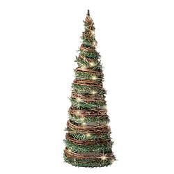 Foto van Kerstverlichting figuren led kegel kerstboom rotan lamp 40 cm met 30 lampjes - kerstverlichting figuur