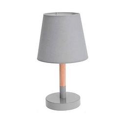 Foto van Tafellamp grijs hout met metalen voet 23 cm - tafellampen