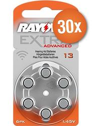 Foto van Voordeelpak rayovac gehoorapparaat batterijen - type 13 (oranje) - 30 x 6 stuks + gratis batterijtester