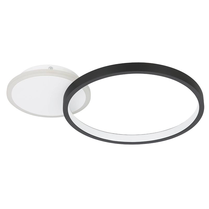 Foto van Eglo gafares plafondlamp - led - 40,5 cm - zwart/wit - dimbaar