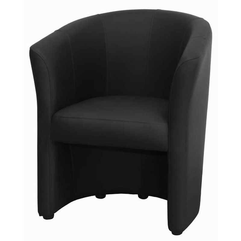 Foto van Zwarte faux fauteuil - l 59 x d 63 x h 77 cm - arcade