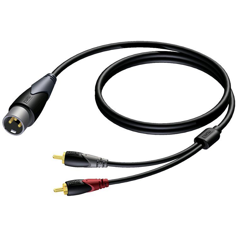 Foto van Procab cla703 classic 1x xlr - 2x rca verloopkabel 1.5m