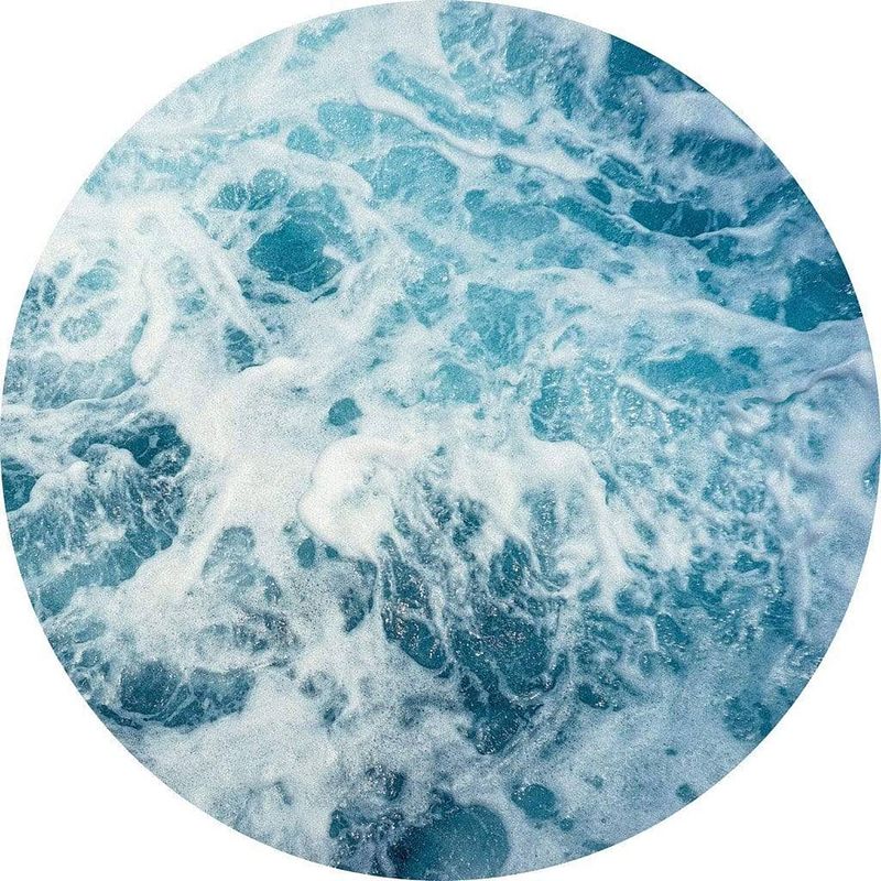 Foto van Komar ocean twist vlies zelfklevend fotobehang 125x125cm rond