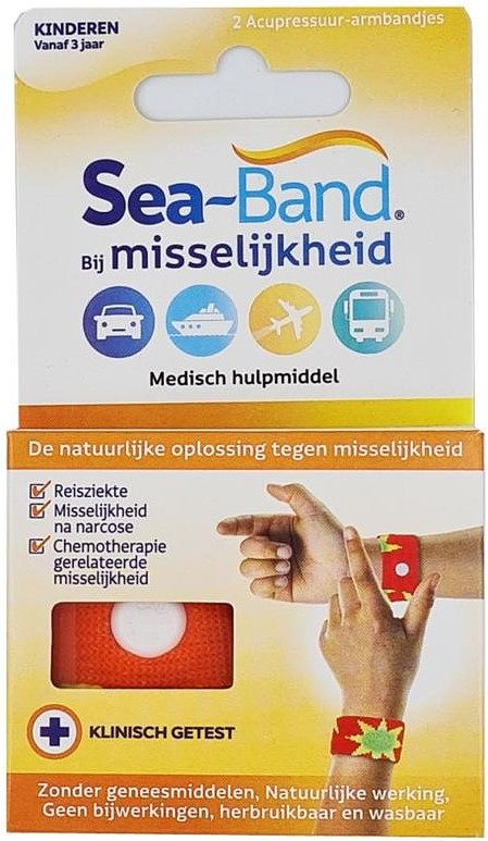 Foto van Sea band polsband bij misselijkheid voor kinderen - oranje