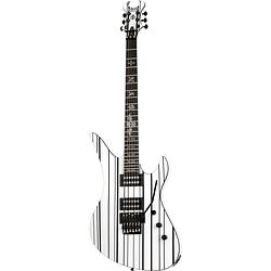 Foto van Schecter synyster standard fr gloss white / black stripes elektrische gitaar