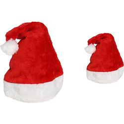 Foto van 2 stuks kerstmuts merry christmas 100% polyester luxe kerstmuts voor kinderen kerstmutsen