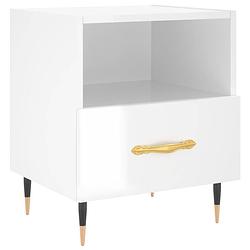 Foto van The living store nachtkastje moderne charme - hoogglans wit - 40x35x47.5 cm