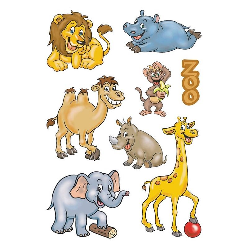 Foto van 24x dierentuin dieren stickers - stickers