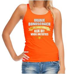 Foto van Oranje fan tanktop / kleding holland de enige echte bondscoach ek/ wk voor dames m - feestshirts