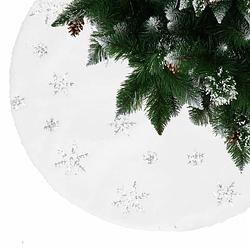 Foto van Kerstboomrok kerstboomkleed kerstboomversiering 90 cm wit
