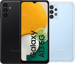 Foto van Samsung galaxy a13 64gb zwart 5g + samsung soft case back cover transparant