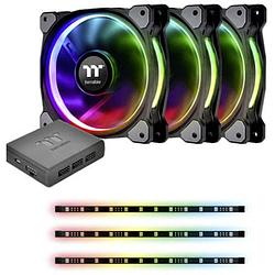 Foto van Thermaltake riing plus 12 rgb kit pc-ventilator zwart, rgb (b x h x d) 120 x 120 x 25 mm incl. led-verlichting