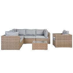 Foto van Beliani contare - loungeset-bruin-pe rotan