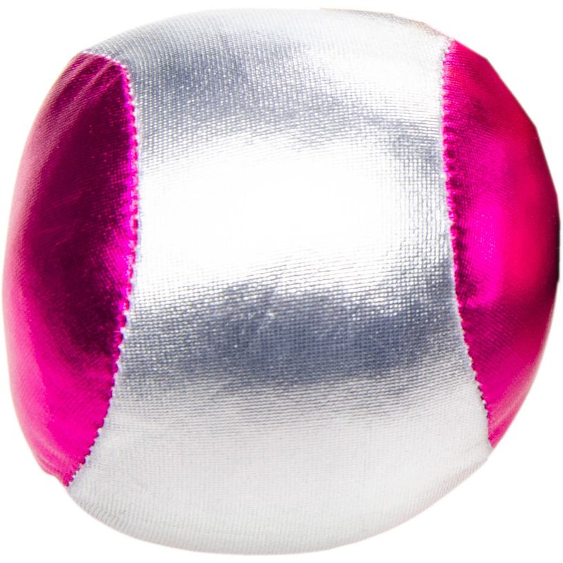 Foto van Lg-imports bal voor blikgooien metallic 4 cm zilver/roze per stuk