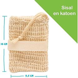 Foto van Chinchilla zero waste - zeepzakje van sisal - set van 2 stuks zeepzakje voor plasticvrije badkamer.