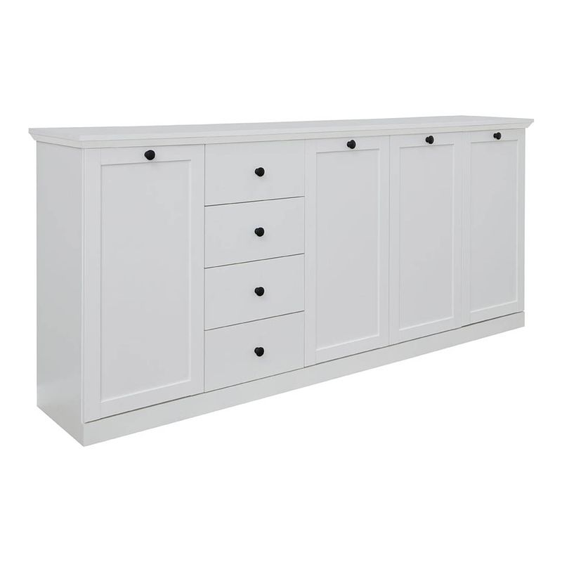 Foto van Brax dressoir 4 deuren en 4 lades, wit.