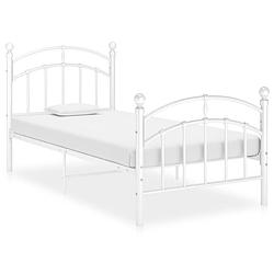 Foto van Vidaxl bedframe metaal wit 100x200 cm